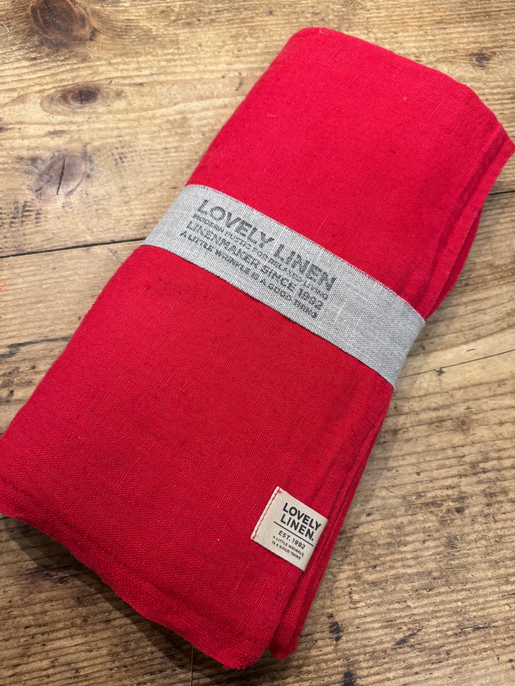 Lovely Linen Tablecloth Real Red