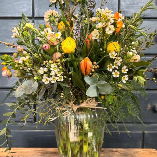 Jar filled with beautiful Spring Flowers (Deluxe)